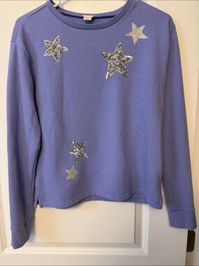 Crewcuts Lavender Sweatshirt with Silver Sequin Stars